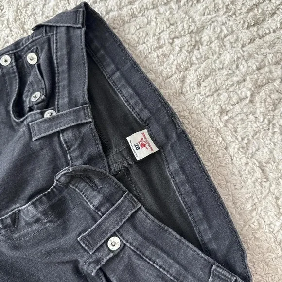 True Religion Women's Black Gray rhinestone embellished pockets Skinny jeans - Picture 3 of 4